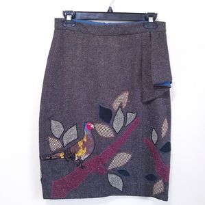 Anthropologie | Floreat Midi Skirt + Embroidery